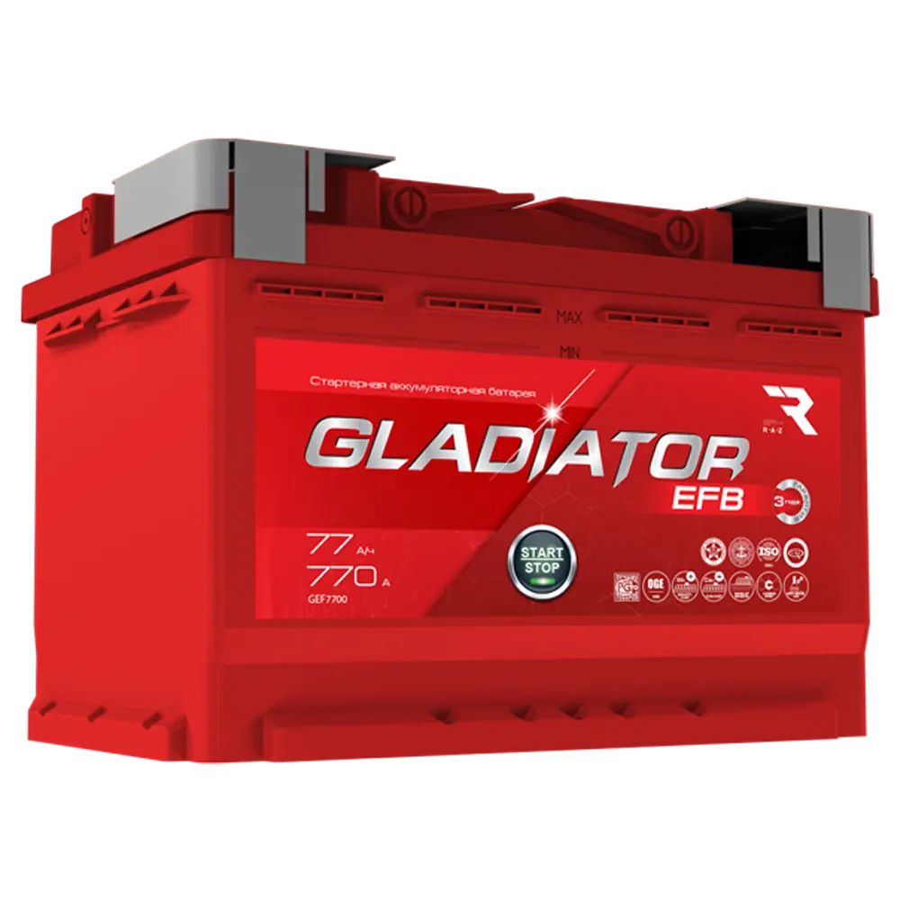 Gladiator 77 А/ч о.п. 770А 12V EFB
