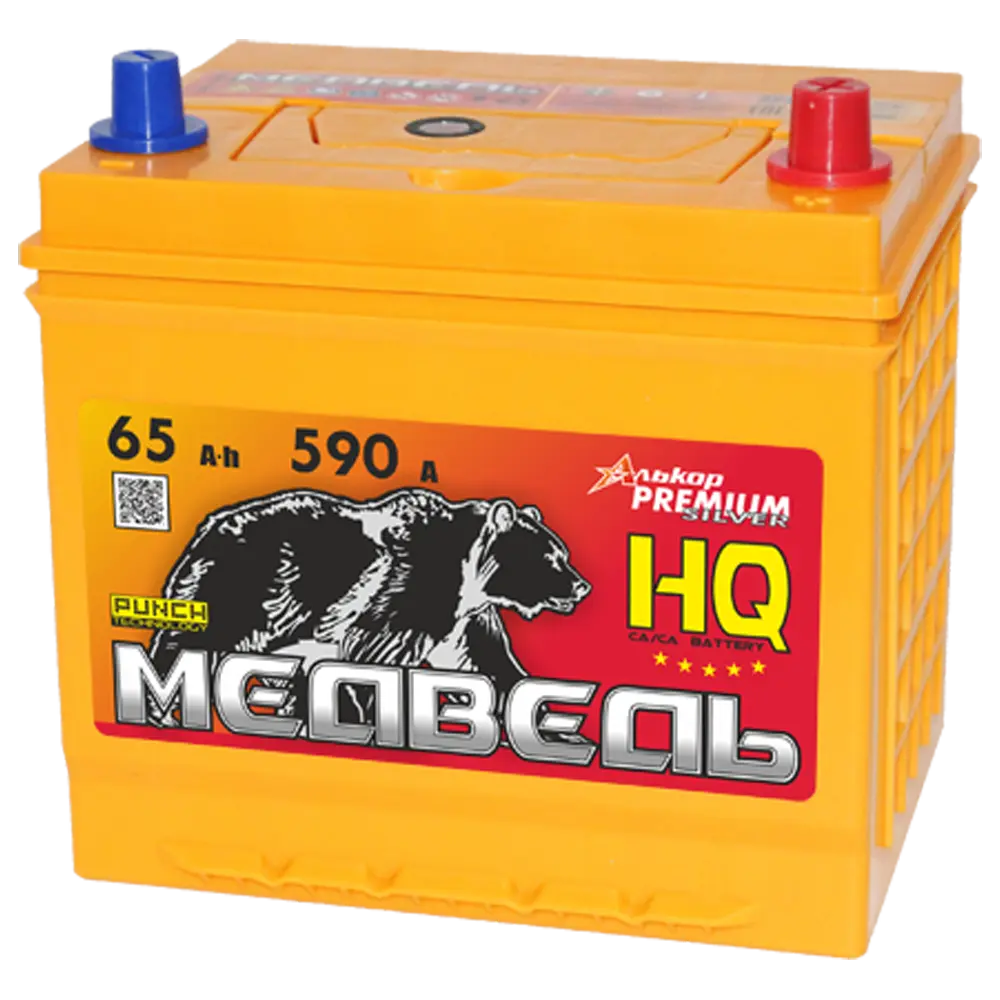 Медведь 65 А/ч о.п. 590А 12V  Asia