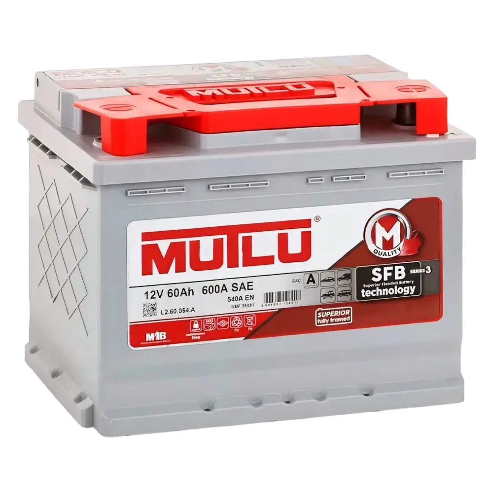 Mutlu 60 А/ч о.п. 540А 12V SBF M3 Низкий