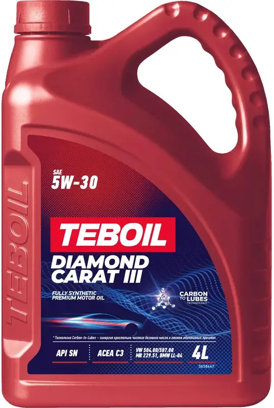 Масло мотоpное Teboil Diamond Carat III 5W30 ACEA C3/BMW LL-04/MB 229.51/229.31 4л
