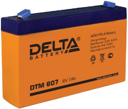 Delta 7 А/ч п.п. А 6V DTM 607 AGM