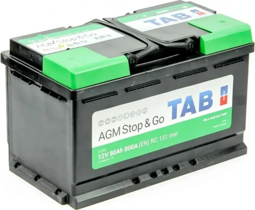 Tab 80 А/ч о.п. 800А 12V AGM Stop&Go
