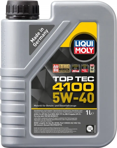 Масло мотоpное Liqui Moly 5W-40 (Top Tec 4100) 5л