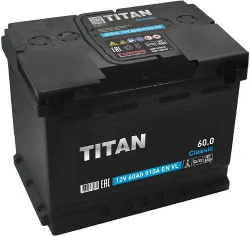 Titan 60 А/ч п.п. 550А 12V Standart