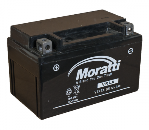 Moratti 7 А/ч п.п. 90А 12V YTX7A-BS с/зар. с/эл.