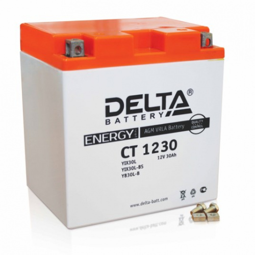 Delta 30 А/ч о.п. 300А 12V CT1230 AGM VRLA (YIX30L, YB30L-B)