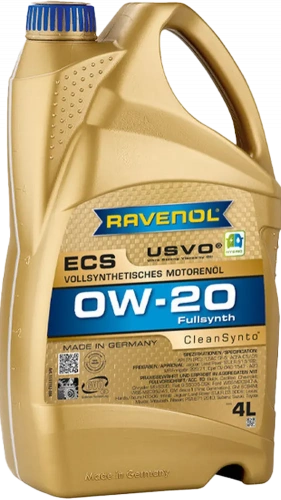 Масло мотоpное Ravenol ECS EcoSynth 0W-20 4л ACEA C6 MB 229.71 dexos1 B71
