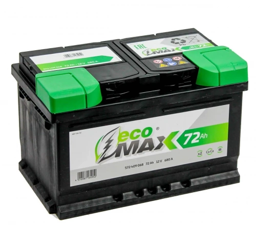 EcoMax 72 А/ч о.п. 680А 12V (572 409) Низкий